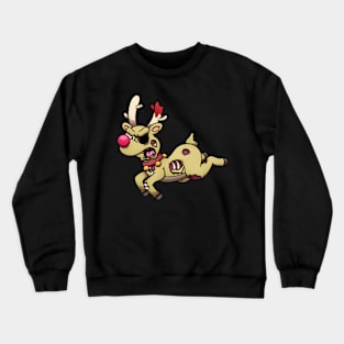 Zombie Christmas Reindeer Crewneck Sweatshirt